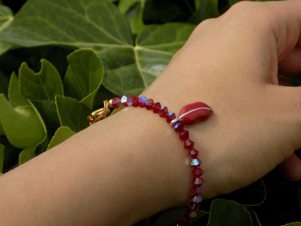Bracelet Kiss mini rouge
