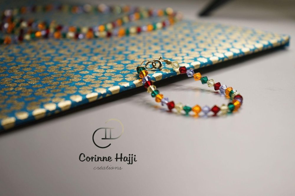 Bracelet en perles de Verre multicolore